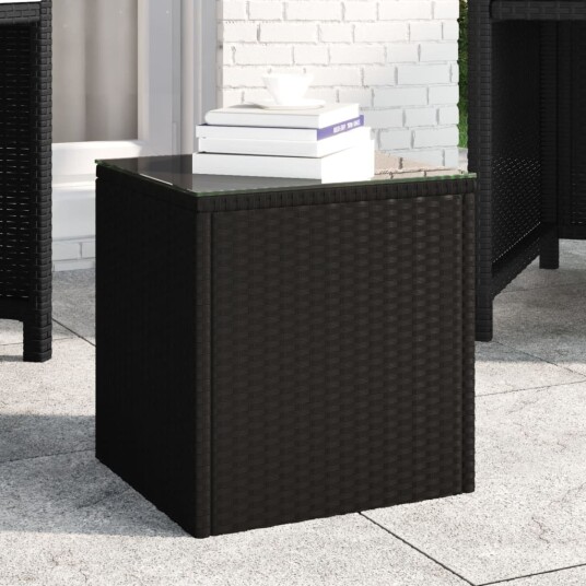 vidaXL Sidebord svart 40x37x40,5 cm polyrotting