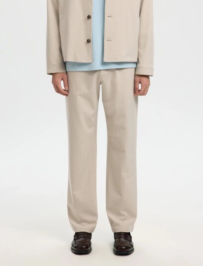 Selected Slm196 Straight Robert String Pant Noos Beige M