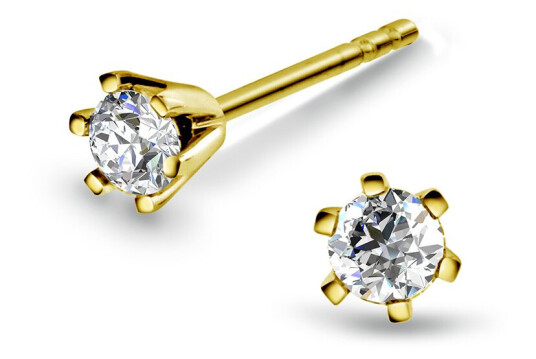 Olivia by Gullfunn, Øredobber i 585 gult gull med diamant 0,30 ct