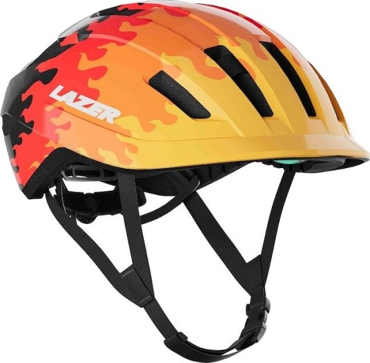 Lazer J1 KinetiCore sykkelhjelm 50-56 cm flammer junior