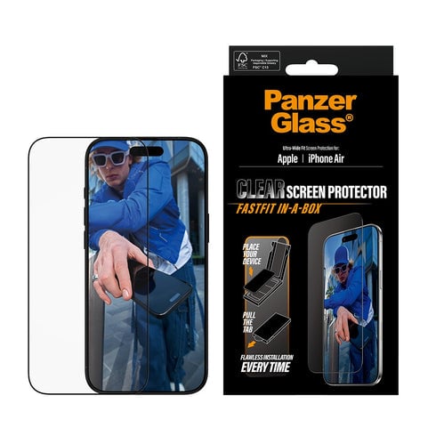 PanzerGlass iPhone Air Skjermbeskytter med FastFit - Ultra Wide Fit, Ripebestandig & Sjokkresistent