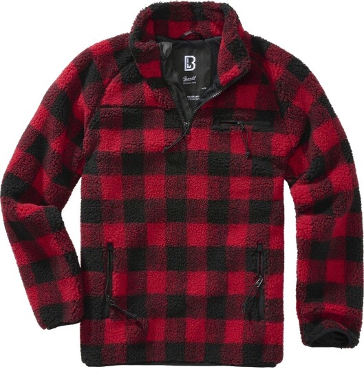 Brandit Teddyfleece Sweater Red/Black 4XL Rød