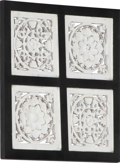 vidaXL Kunst Dekor Svart og Hvit 40 x 40 x 1,5 cm Konstruert tre