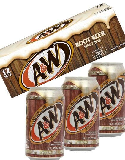 12 stk A&W Root Beer Original 355 ml USA Import Hel Kasse 12 stk A&W Root Beer Original 355 ml USA Import Hel Kasse