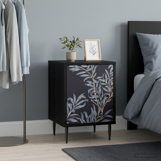 vidaXL Nattbordskap DOKKUM Svart eik 36 x 33 x 51 cm Konstruert tre