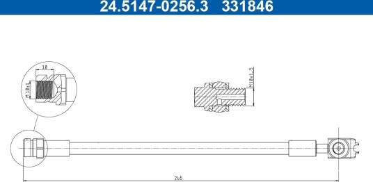ATE 24.5147 0256.3 Bremseslange