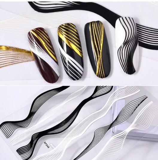 Nagelstickers stripes nageldekorationer nail art stickers