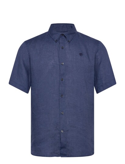 Timberland Mill Brook Linen Short Sleeve Shirt Oceana   Navy   M