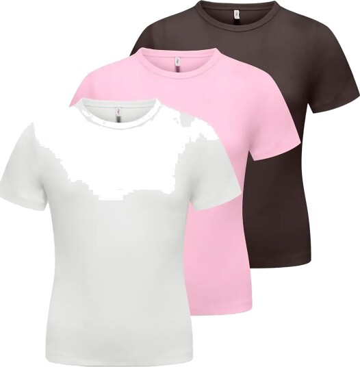 Kids Only Koglucky S/S O Neck Top Jrs 3 Pack Pink 134 140