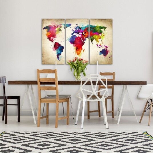 Bilde Rainbow Continents 90x60 Artgeist sp. z o. o.