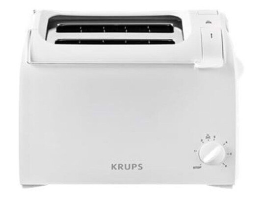 Krups ProAroma Hvit Brødrister 2 Skiver med Ekstra Brødheis KH 1511
