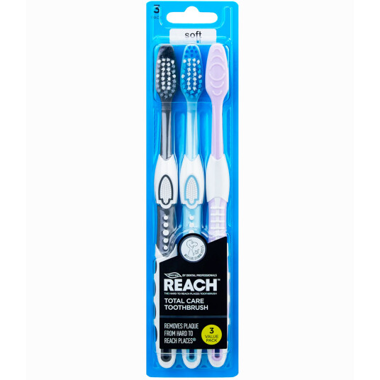 Listerine REACH tannbørster 3 pcs. Total Care Soft