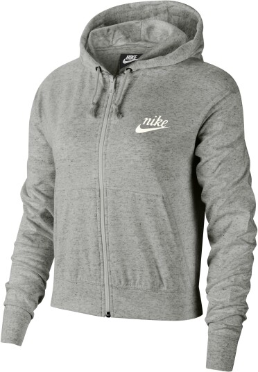 Nike Nsw Gym Vintage Hoddie Dame Dk Grey Heather/Sail XS
