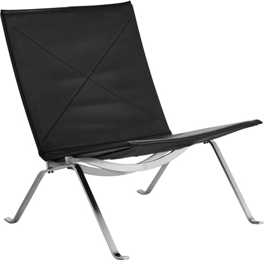 Fritz Hansen Fritz Hansen Pk22 Läder Grace Black Lenestoler Poul Kjærholm Svart Lær/metall