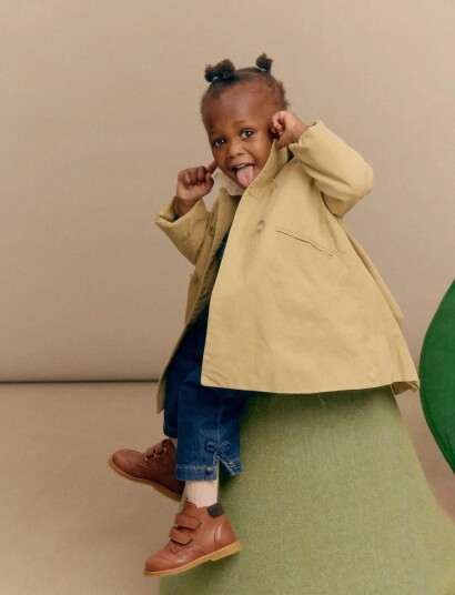 ANGULUS Booties Flat With Velcro Brown 25