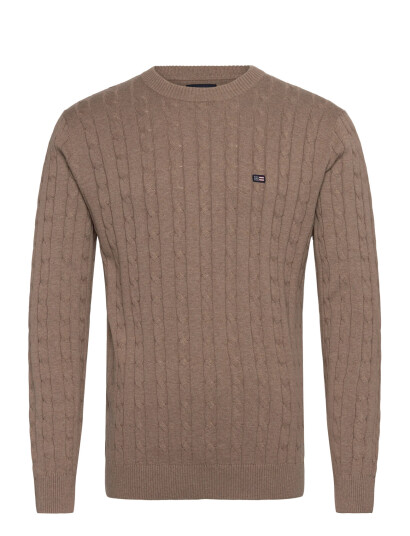 Lexington Clothing Cotton Cable Knitted Sweater - Beige - M