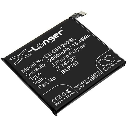 Oppo Batteri (2000 mAh 7.74 V, Sort) passende til OPPO CPH2025