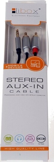 Kabel Libox Jack 3,5 Mm - Rca (Cinch) X2 1,5 M Sølv (Lb0092)