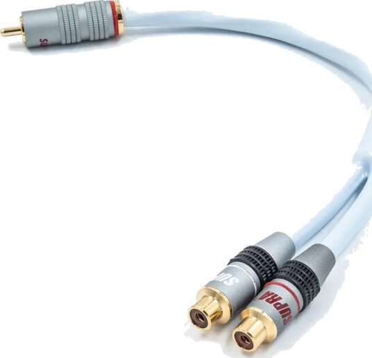 Supra Y-link 1RCA til 2RCA RCA Y-spiltt fra hann til to hunn 25cm