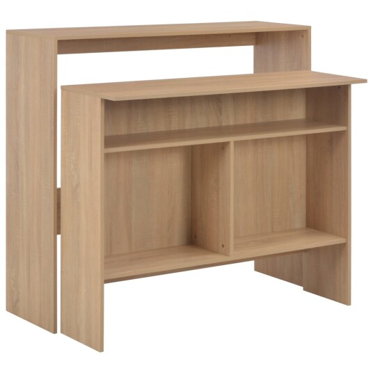 Barbord med 2 bordplater 130x40x120 cm eik 8718475796701 Barbord med 2 bordplater 130x40x120 cm eik 8718475796701