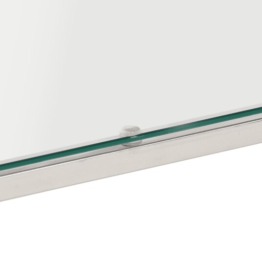 Salongbord sølv rustfritt stål og herdet glass 350017