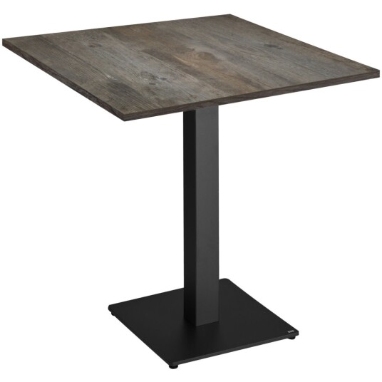 VEGA Bord Maliana 80x80x75 pinje rustikk; 80x80x75 cm LxBxH; Bordplate Pinje rustikk Ramme Svart; Kvadratisk