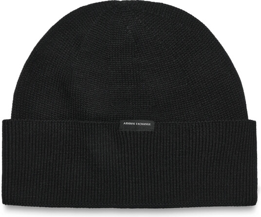 Armani Exchange Beanie Hat Black ONE SIZE Armani Exchange Beanie Hat Black ONE SIZE
