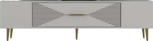 Drova TV-benk 150 cm - Hvit/Gull