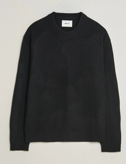 NN07 Russel Wool/Cotton Knitted Sweater Black