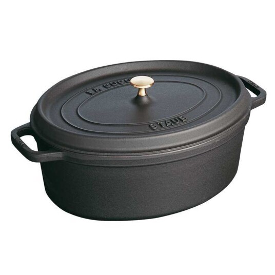 Staub Oval Cocotte i Støpejern 12 L Sort