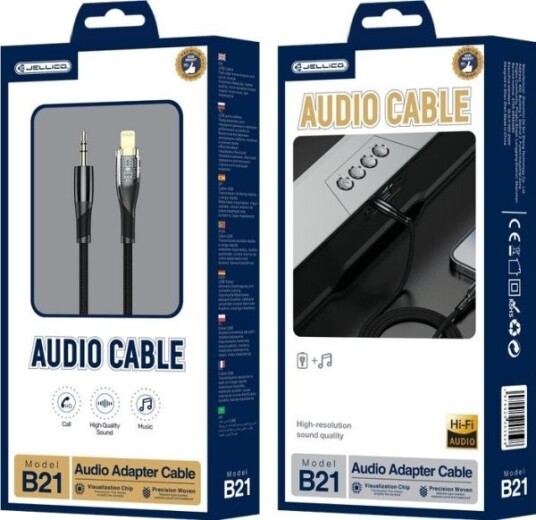Usb-Kabel Lightning Til Mini Jack 3,5 Mm 1,2 M Svart