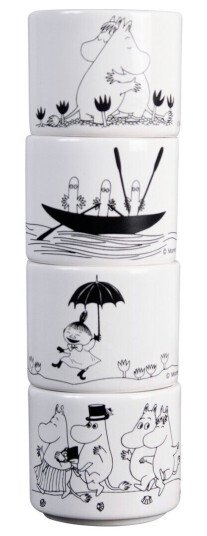 PlutoDesign Mummitrollet eggeglass 4 deler Hvit PlutoDesign Mummitrollet eggeglass 4 deler Hvit