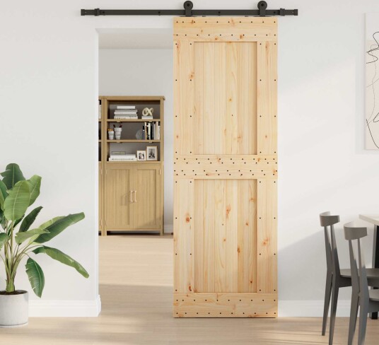 vidaXL Skyvedør NARVIK Naturlig og svart 80 x 210 cm (152,5 cm)