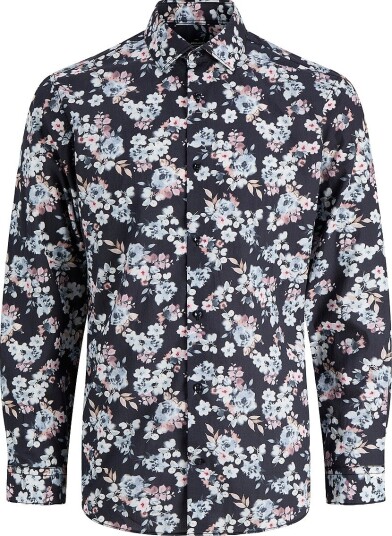 Jack & Jones Skjorte Jprblaparker Print L/S Shirt Blå Jack & Jones Skjorte Jprblaparker Print L/S Shirt Blå