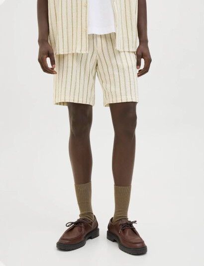 Jack & Jones Jpstjaiden Coba Stripe Jog Short Srt Sn - Cream - S