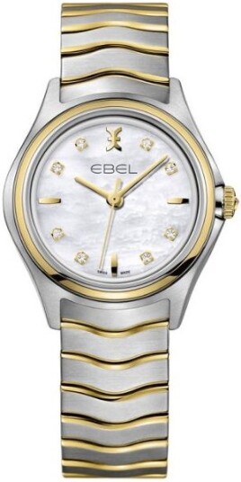 Ebel Dameklokke 1216197 Wave Sølvfarget/18 karat gult gull Ø30 mm