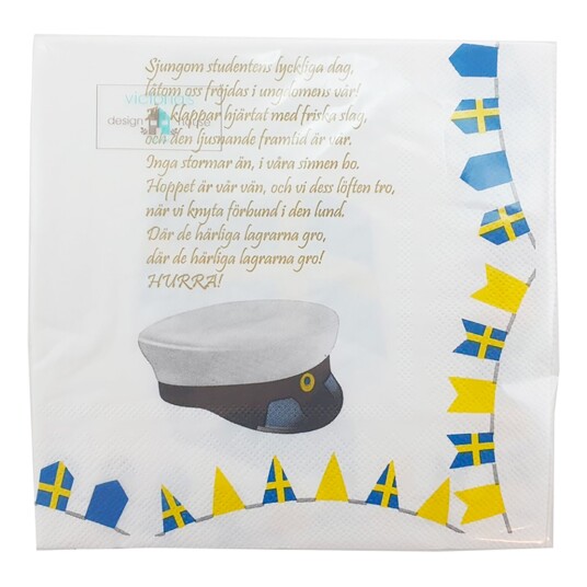 Dynäs Import Servietter Studentlue og Svensk flagg - 20-pakning