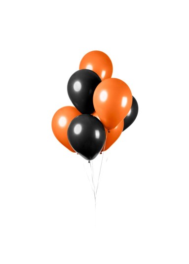 Ballonger Svart Og Oransje Pk/10 Ballonger Svart Og Oransje Pk/10