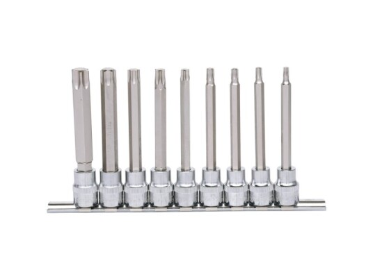 Ks Tools 918.1550, 9 Stykker, Torx, T20,T25,T27,T30,T40,T45,T50,T55,T60, Kromvanadiumstål, 650 G