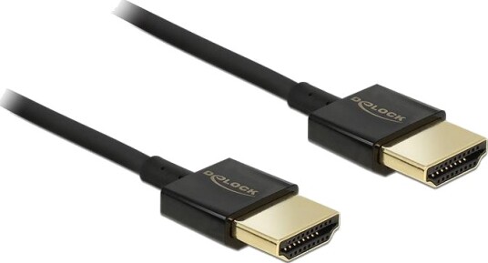 Delock Slim Premium HDMI-kabel 2 m med Ethernet Høyhastighet
