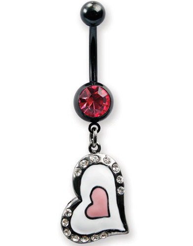 Aab New Love Navlepiercing med Stener Hvit