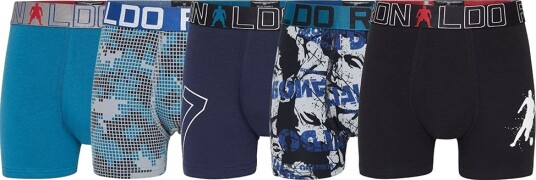 CR7 Boxershorts 5 pack Navy/Grå Melert/Petroleum m. Mønster JBS 10 12 år 140 152 Boxershorts Blå CR7 Boxershorts 5 pack Navy/Grå Melert/Petroleum m. Mønster JBS 10 12 år 140 152 Boxershorts Blå