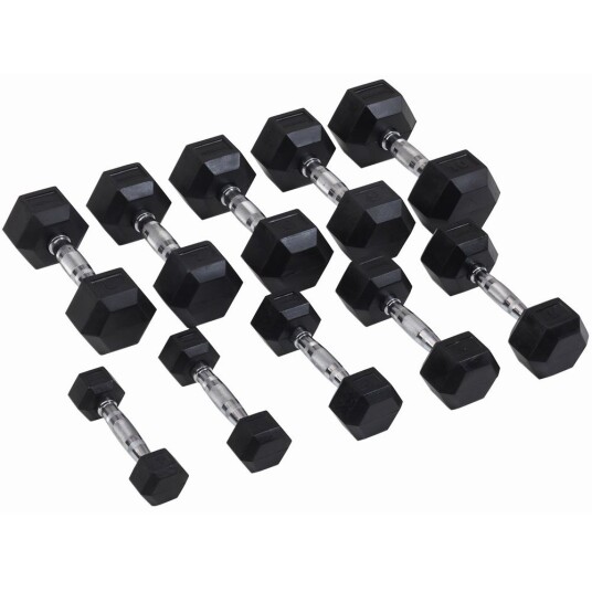 Master Fitness Master Gummi / krom hex hantel