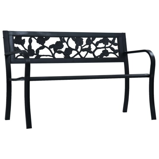 vidaXL Hagebenk 125 cm svart stål vidaXL Hagebenk 125 cm svart stål