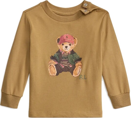 Ralph Lauren Baby Polo Bear Cotton Jersey Tee Brown 24 M