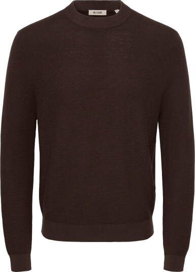 ONLY & SONS Onselias Reg Ls Structure Mock Knit Brown XS