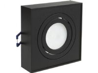Maclean takspotlight, for MR16/GU10 lyskilder, sort, 94x94x32mm, firkantet, alu, MCE464 B
