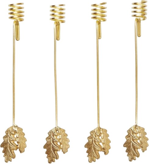 Ferm Living Eikeløv juletre lysestake 4 pack Messing