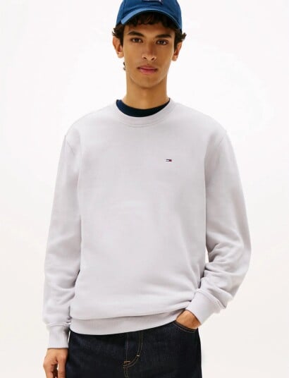 Tommy Jeans Tjm Reg S Flag Crew Ext   Grey   L