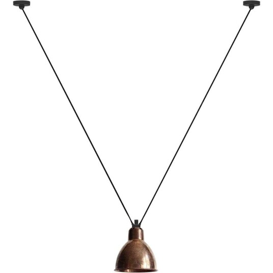 DCW - 323 L Pendel Rund Rå Kobber Lampe Gras